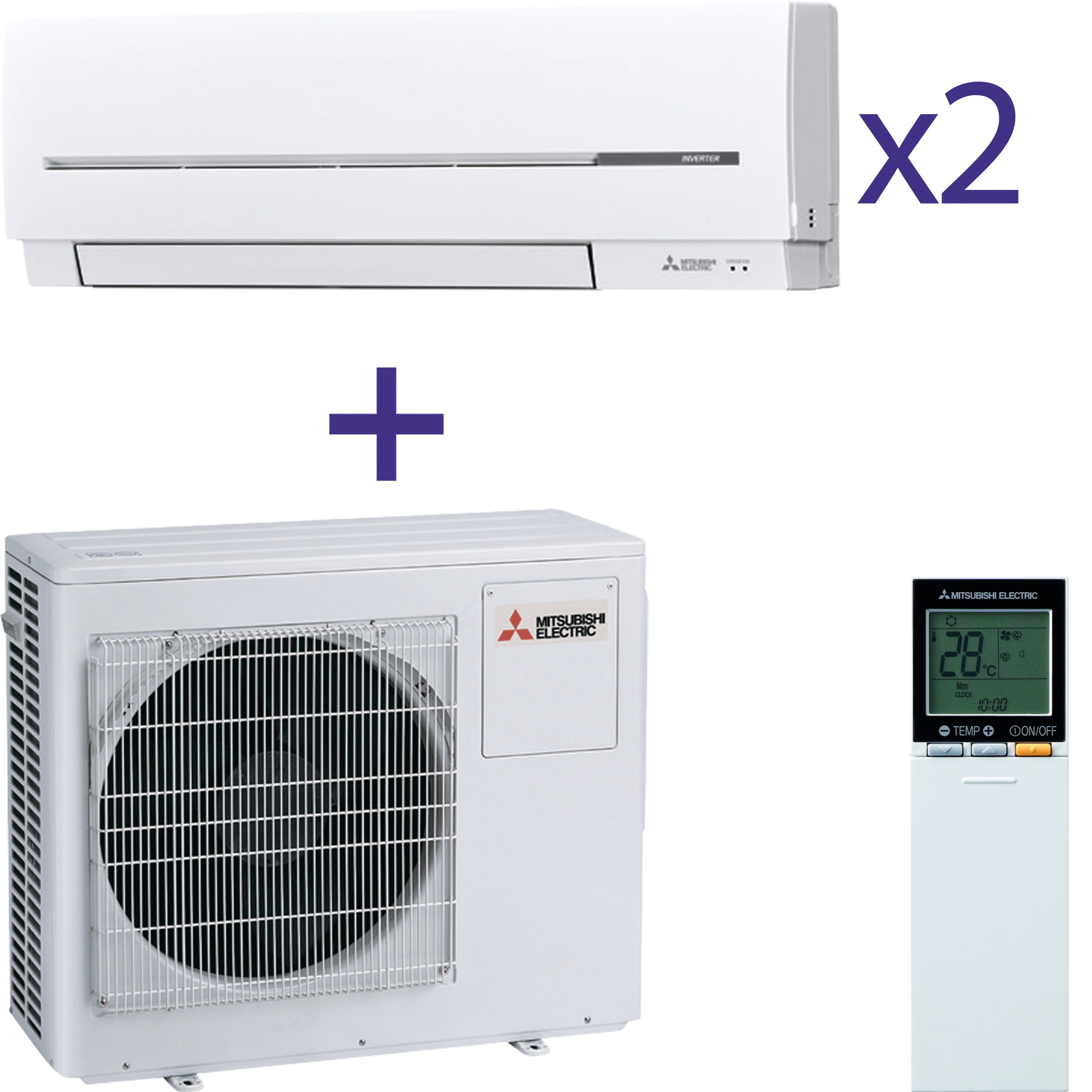 Комплект мультисплит системы Mitsubishi Electric MXZ-2D42VA+MSZ-SF20VA+MSZ-SF25VE