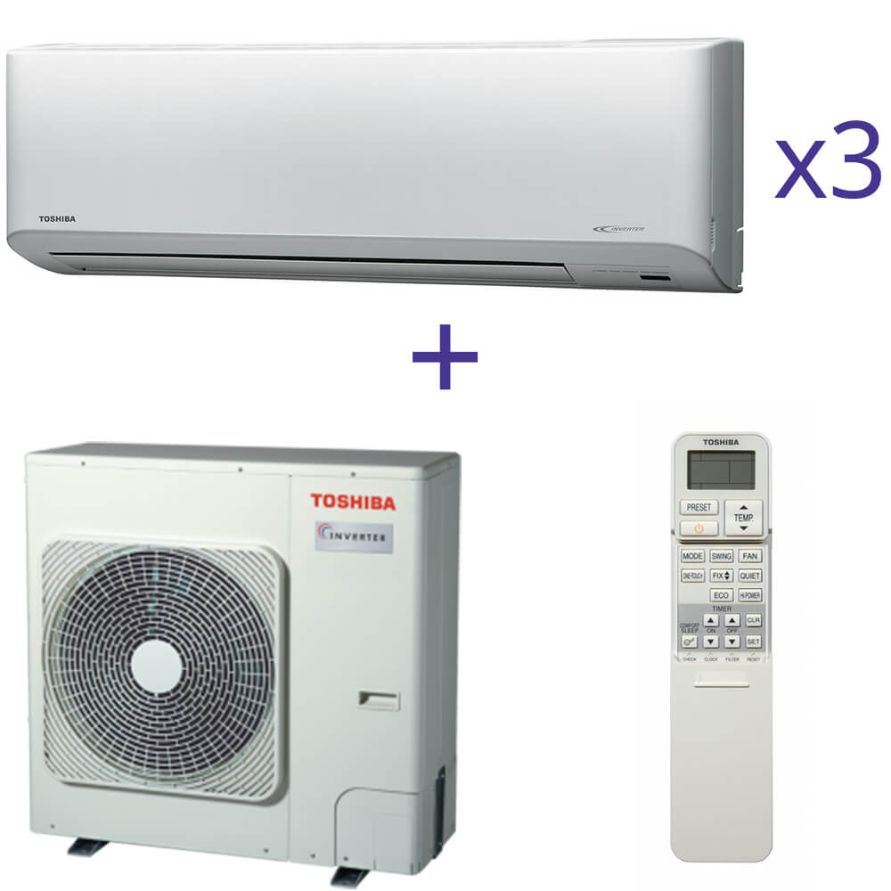 Комплект мультисплит системы Toshiba RAS-3M26UAV-E+RAS-B10N3KV2-E1*3шт.