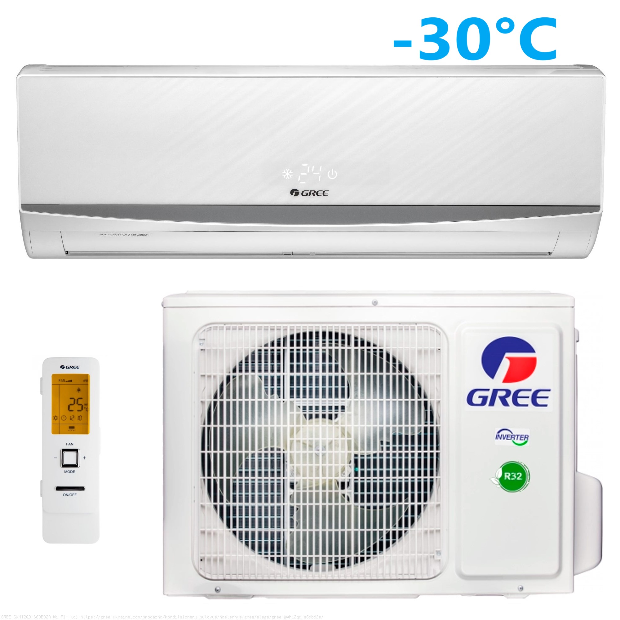 Кондиционер сплит-система Gree Stage DC inverter Wi-fi GWH12QD-S6DBD2A